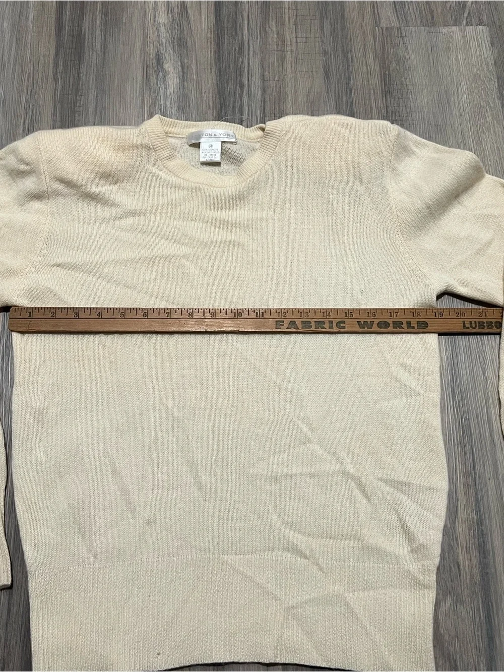 Vintage 90s Cream Ivory 100% Cashmere Sweater with Shoulder Pads